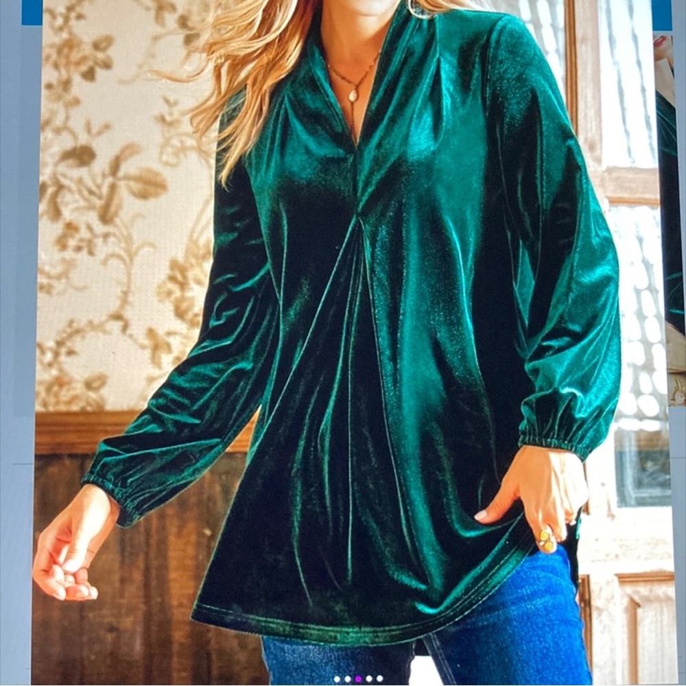 Suzanne Betro Teal Velvet Tunic